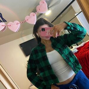 Target green flannel jacket